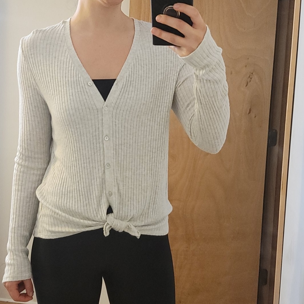 A New Day grey/white heathered cardigan
